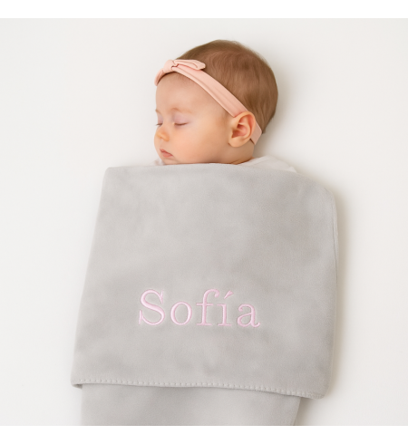 Regalo personalizado con manta y doudou bordados | Ideal para recién nacido