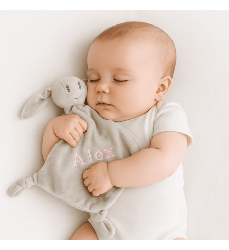 Marco de foto huellas con doudou personalizable | Recuerdo único para recién nacido