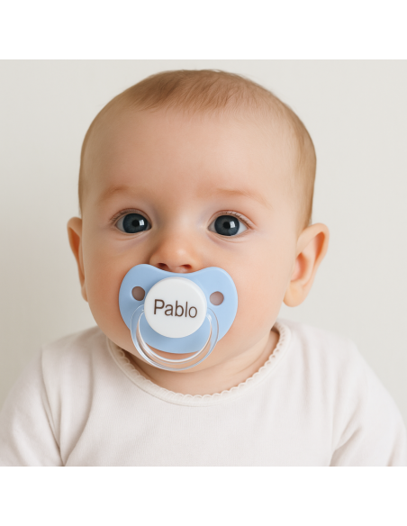 Pack de Doudou y 2 chupetes personalizados con nombre | Con sujetachupetes para bebé