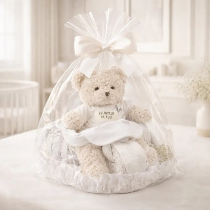 Tarta de pañales osito motero rosa 2