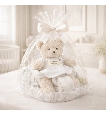 Tarta de Pañales Osito Motero | Regalo Divertido para Bebé - Bebé de París