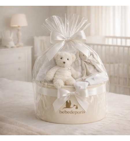 Canastilla Bebé Serenity Esencial | Regalo Natural, Elegante y Personalizable - Bebé de París