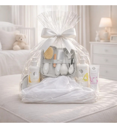 Canastilla Cosmética y Muselina Personalizada | Regalo de Nacimiento con Encanto