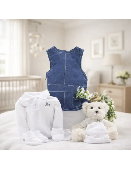 Canastilla ropa bebé niña con osito | Regalo perfecto para recién nacida