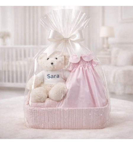 Regalo bebé vestido de punto de smock nido de abeja | Elegante y tierno para recién nacidos