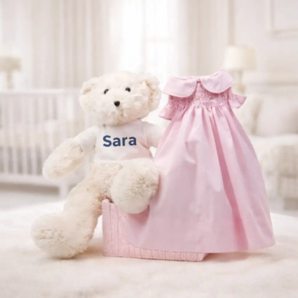 Regalo bebé vestido de punto de smock nido de abeja | Elegante y tierno para recién nacidos 2