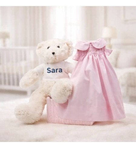 Regalo bebé vestido de punto de smock nido de abeja | Elegante y tierno para recién nacidos