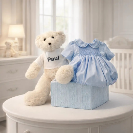 Ranita pelele de punto de smock nido de abeja | Elegante y suave para recién nacido 2