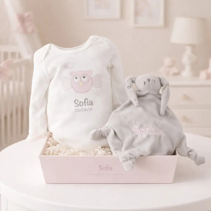Regalo body y doudou personalizado | Canastillas para bebés 2