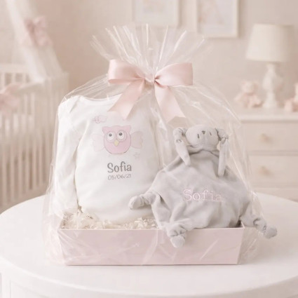 Regalo body y doudou personalizado | Canastillas para bebés