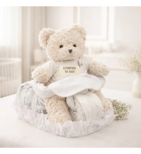 Tarta de Pañales Osito Motero | Regalo Divertido para Bebé - Bebé de París