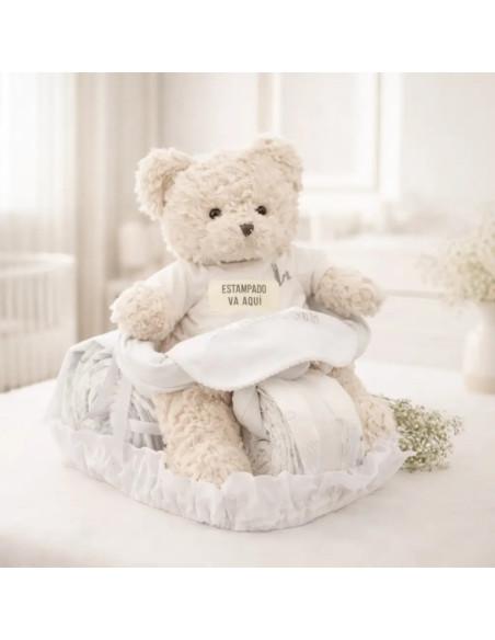 Tarta de Pañales Osito Motero | Regalo Divertido para Bebé - Bebé de París