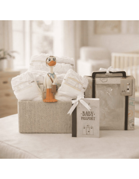 Tarta de Pañales Mordedor Nicky XL | Regalo Original y Práctico para Bebé - Bebé de París