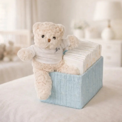 Tarta de pañales bebé Happy Azul 2