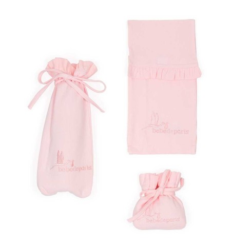 Funda Chupete Bebe, Biberon y Pañales Rosa