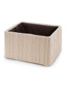 Caja rectangular punto lana M beige