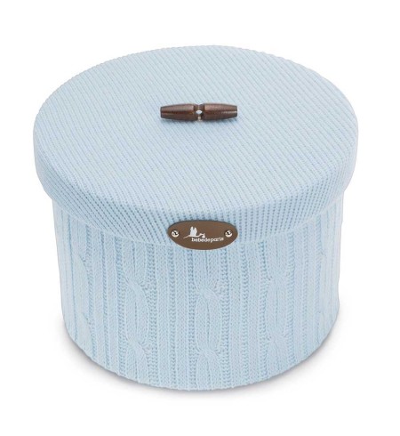 Caja redonda lana azul M