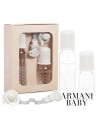 Set Biberones Chupete Armani Blanco