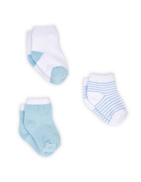 Set de tres calcetines de color azul