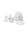 Set Gorro Manoplas y Patucos gris