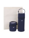 Set Porta Biberón y Chupete Navy
