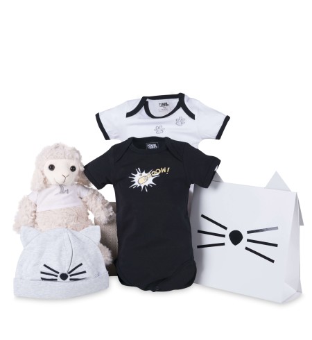 regalo bebé Set regalo bebé bodies cat Karl Lagerfed