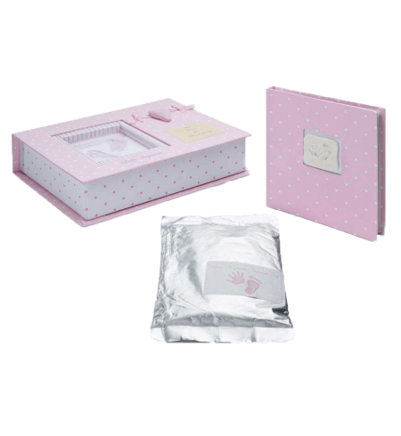 Set Huellas Bebé Corazón Rosa