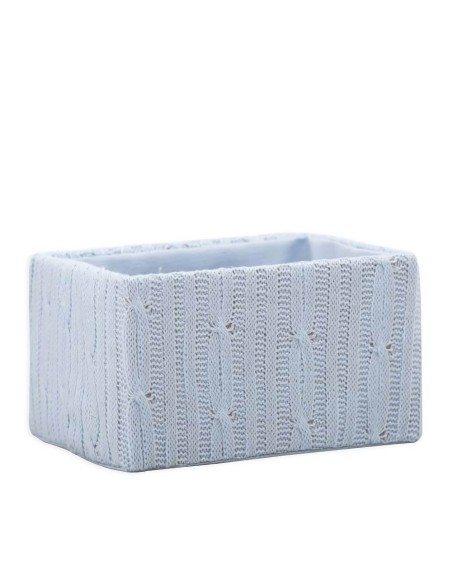 Caja rectangular lana pequeña azul