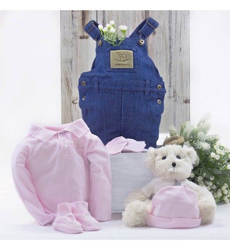 Regalo Conjunto de Ropa Bebé Con Oso de Peluche Rosa