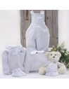 Conjunto Bebé Peto y Polo con Osito de peluche blanco