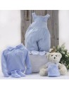 Conjunto Bebé Peto y Polo con Osito de peluche azul