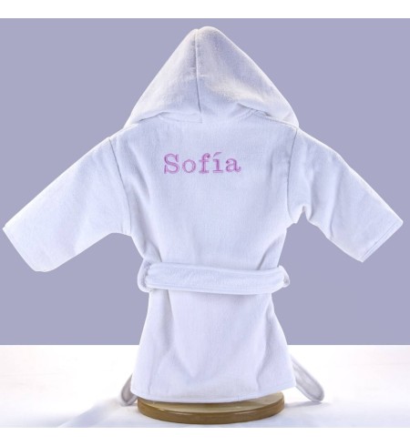 Kit Albornoz Bordado y Osito de Peluche rosa
