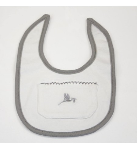 Set Regalo Baberos Bordados con Chupete Personalizado gris