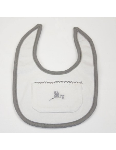 Set Regalo Baberos Bordados con Chupete Personalizado gris