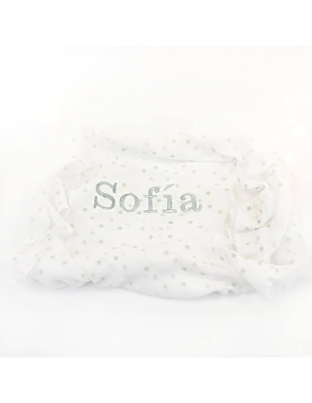 Caramelo de Pañales Muselina y chupete Personalizado gris