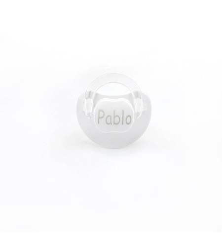 Caramelo de Pañales Muselina y chupete Personalizado gris
