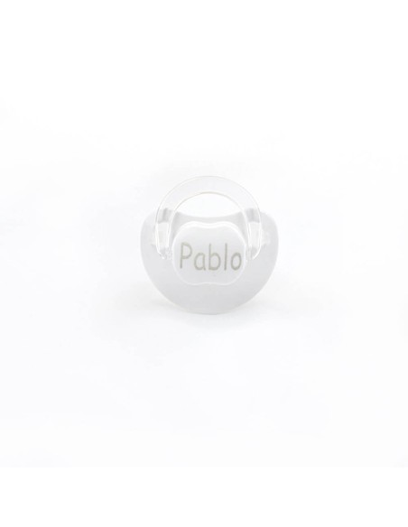 Caramelo de Pañales Muselina y chupete Personalizado gris