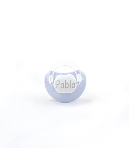 Caramelo de Pañales Muselina y chupete Personalizado azul
