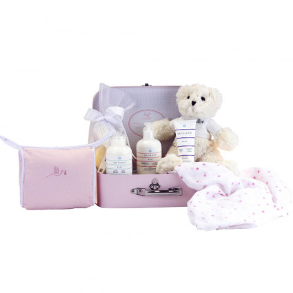 Maleta productos cosméticos para bebés rosa