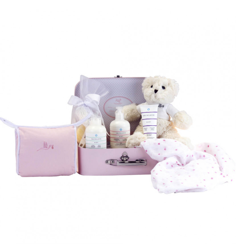 Maleta productos cosméticos para bebés rosa